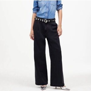 Madewell The Harlow Wide-Leg Jean High Rise Size 25 Black Wash